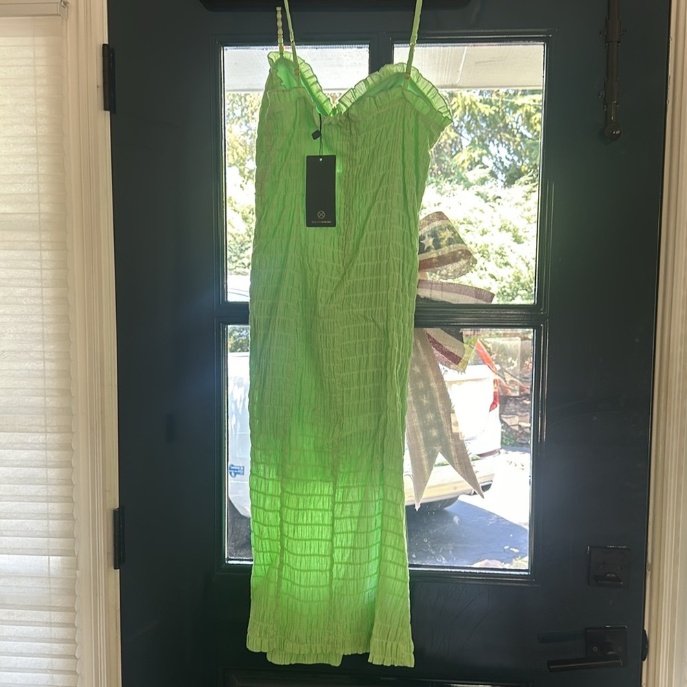 Solid Lora Mini Dress - Lime - Vix - image 5